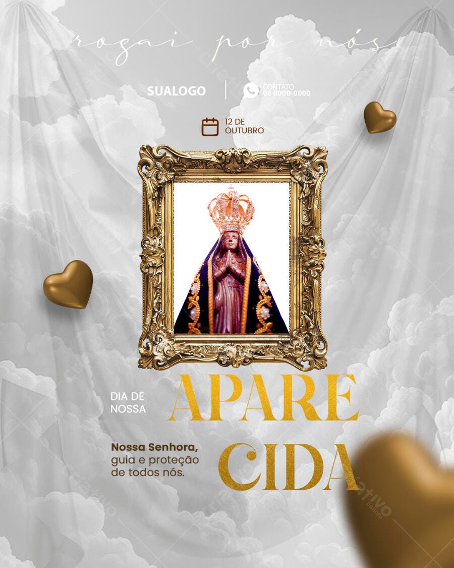 Flyer Dia de Nossa Senhora Aparecida PSD Editável