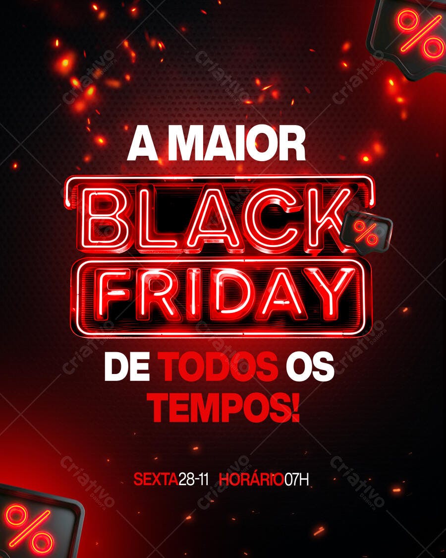Flyer Black Friday A Maior de Todos os Tempos PSD Editável
