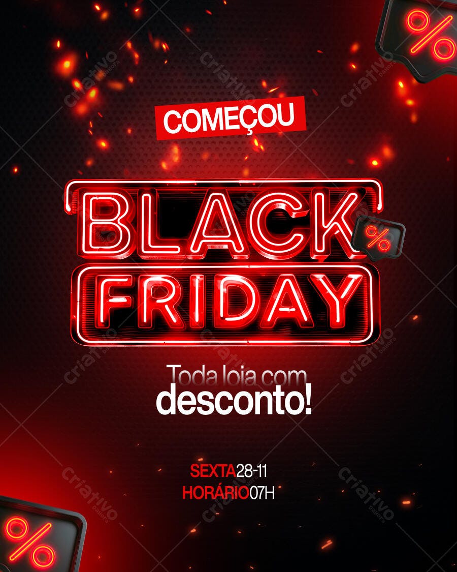 Flyer Black Friday Descontos PSD Editável