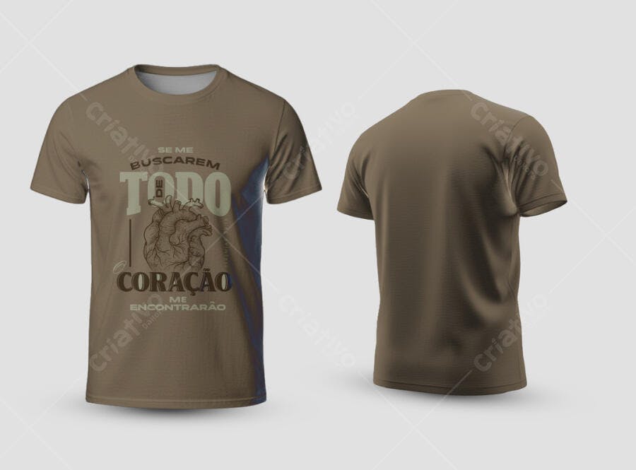 Camiseta com Frase Bíblica Se Me Buscarem de Todo Coração Psd Editável