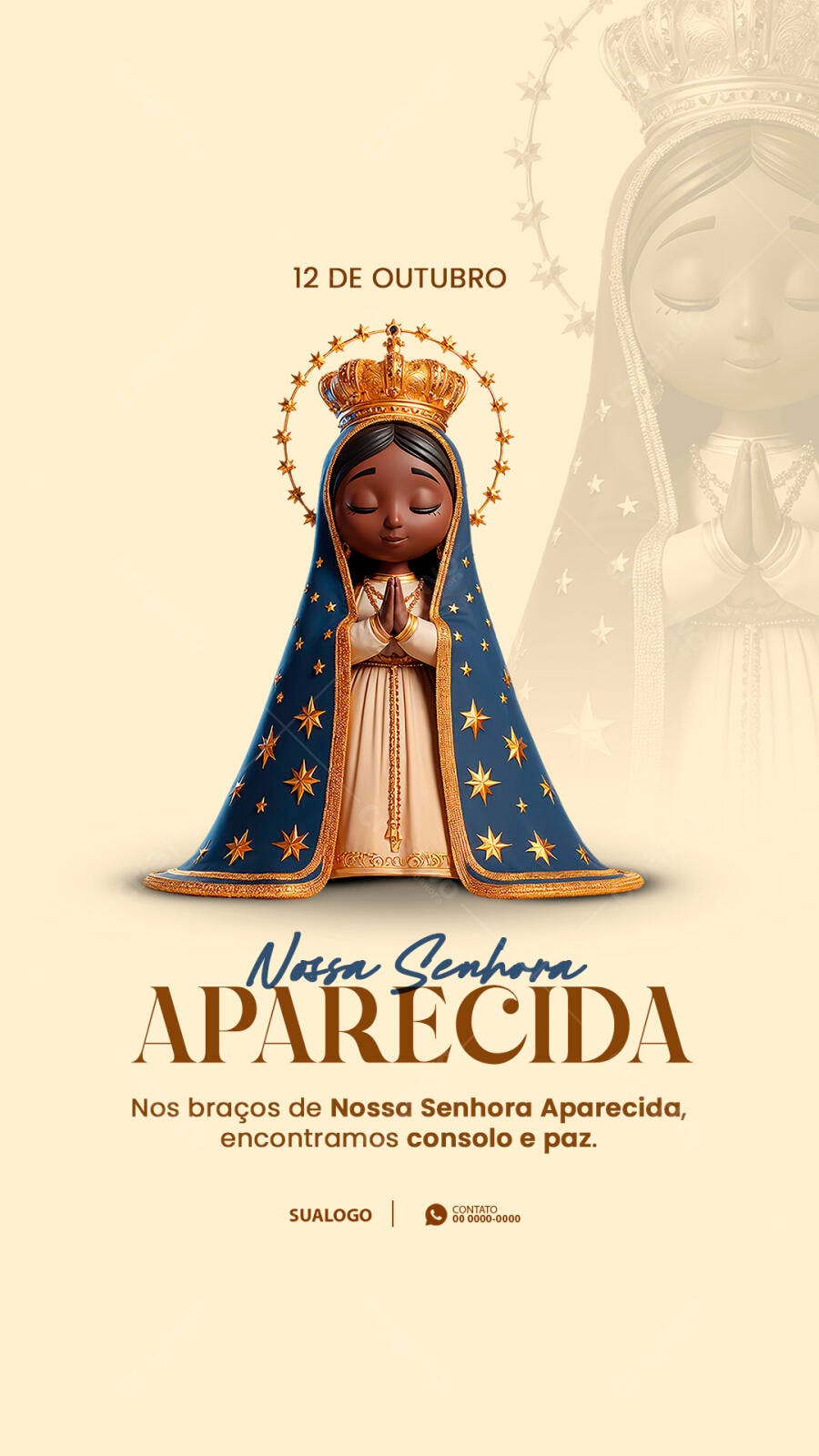 Flyer para Nossa Senhora Aparecida 12 de Outubro PSD Editável