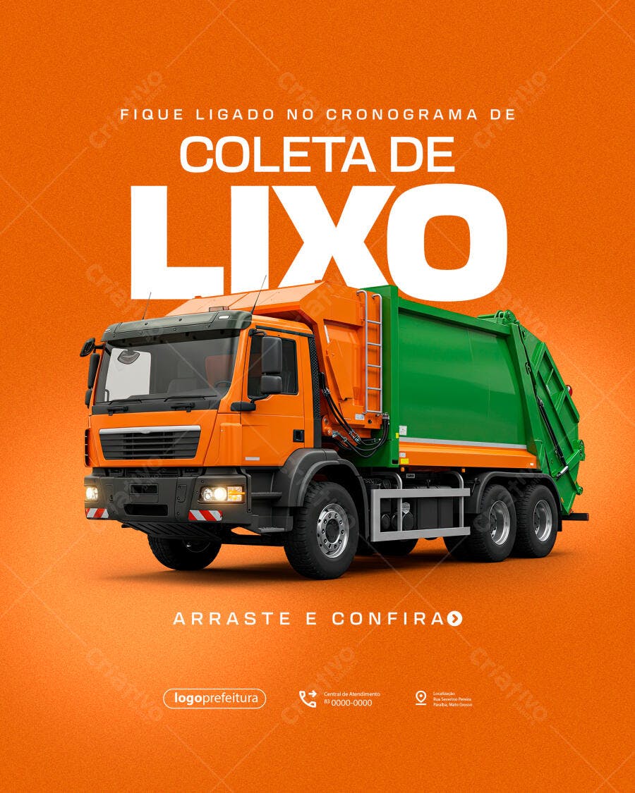 Flyer para Cronograma Coleta de Lixo PSD Editável