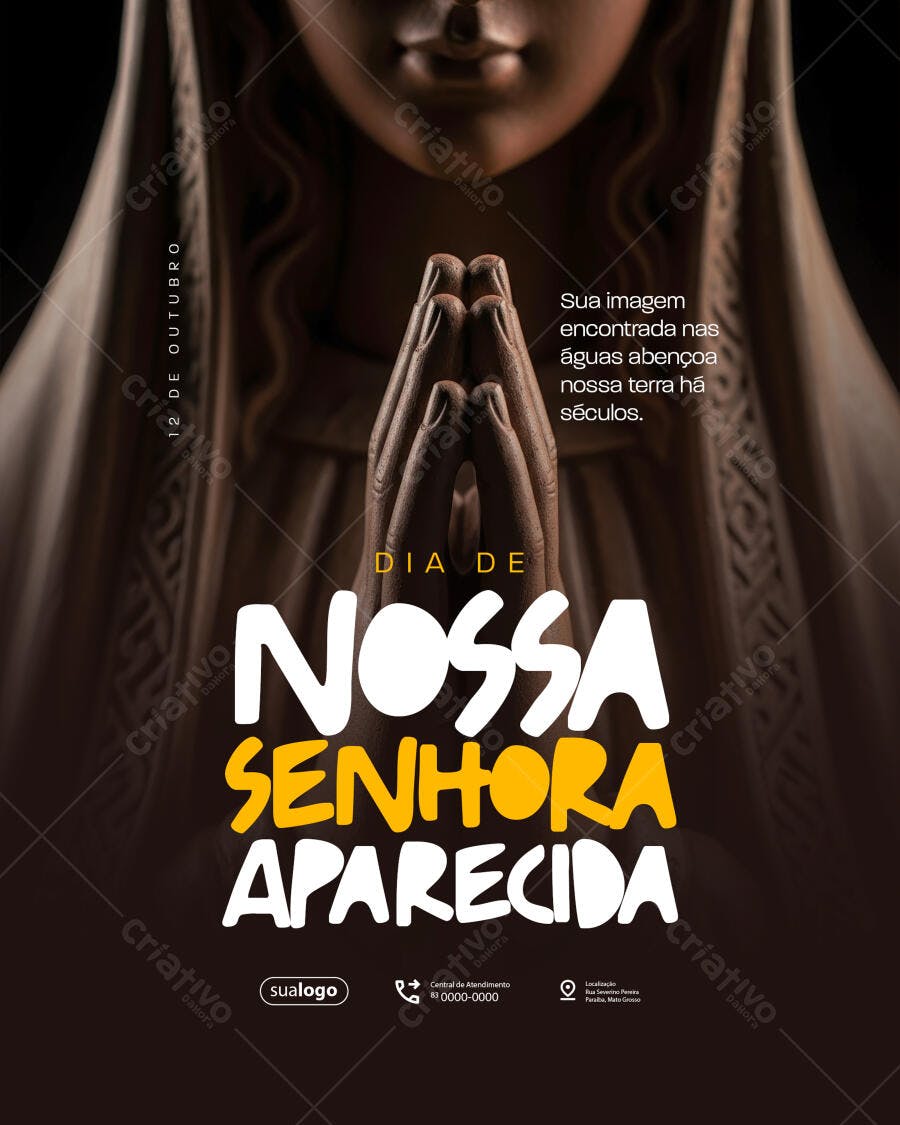 Flyer Dia de Nossa Senhora Aparecida 12 de Outubro Psd Editável