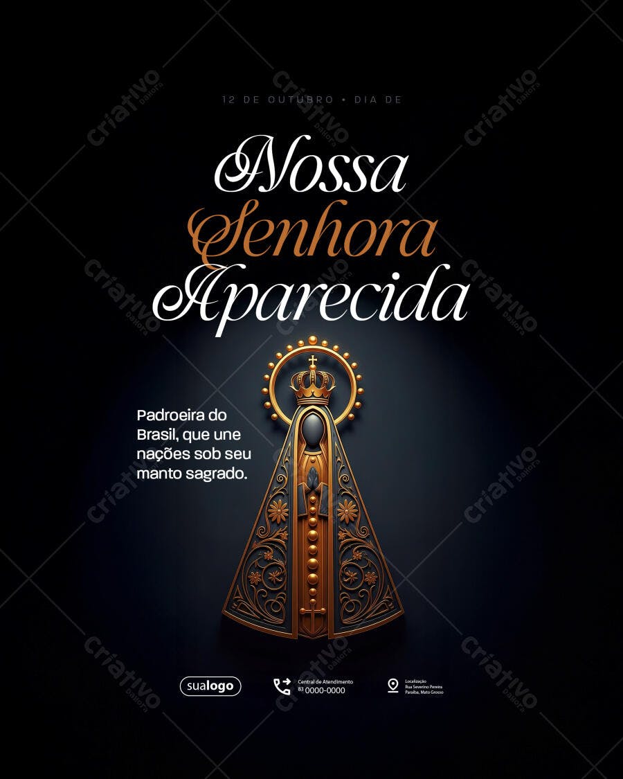 Flyer Dia de Nossa Senhora Aparecida PSD Editável