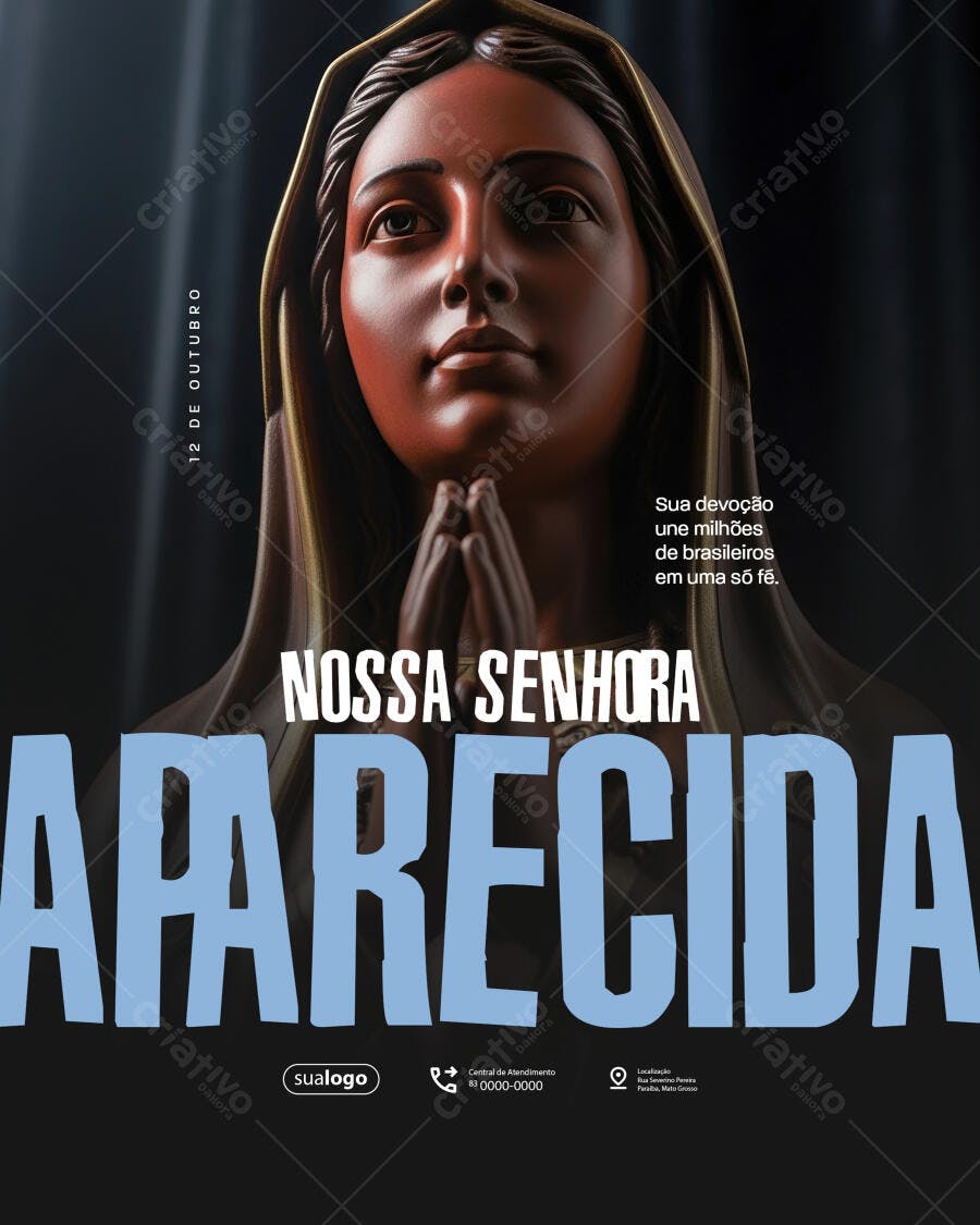 Flyer 12 de Outubro Nossa Senhora Aparecida Psd Editável