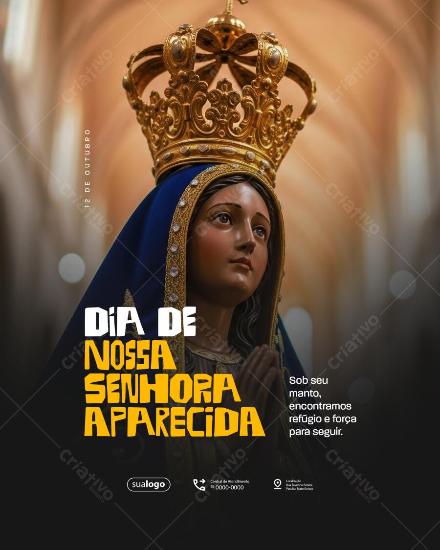 Flyer Dia de Nossa Senhora Aparecida PSD Editável