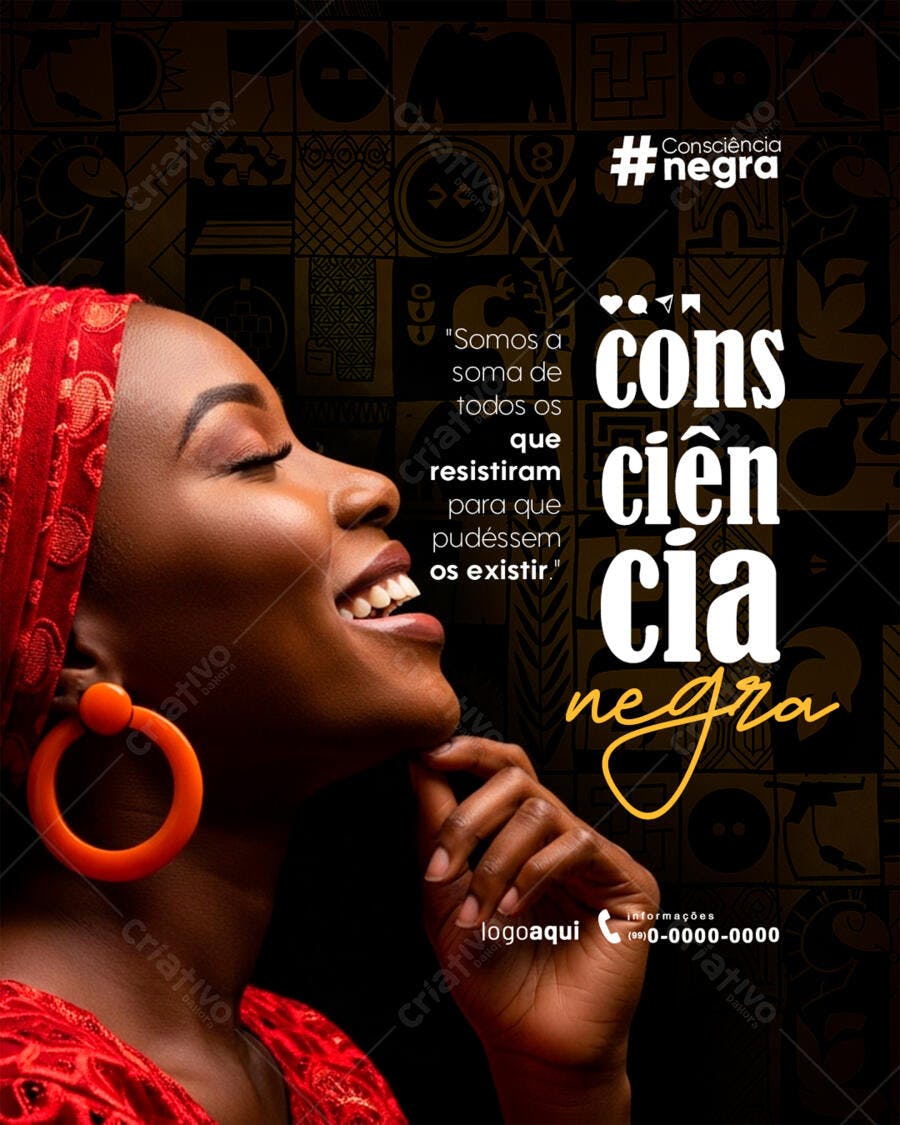 Post Redes Sociais Mês da Consciência Negra PSD Editável
