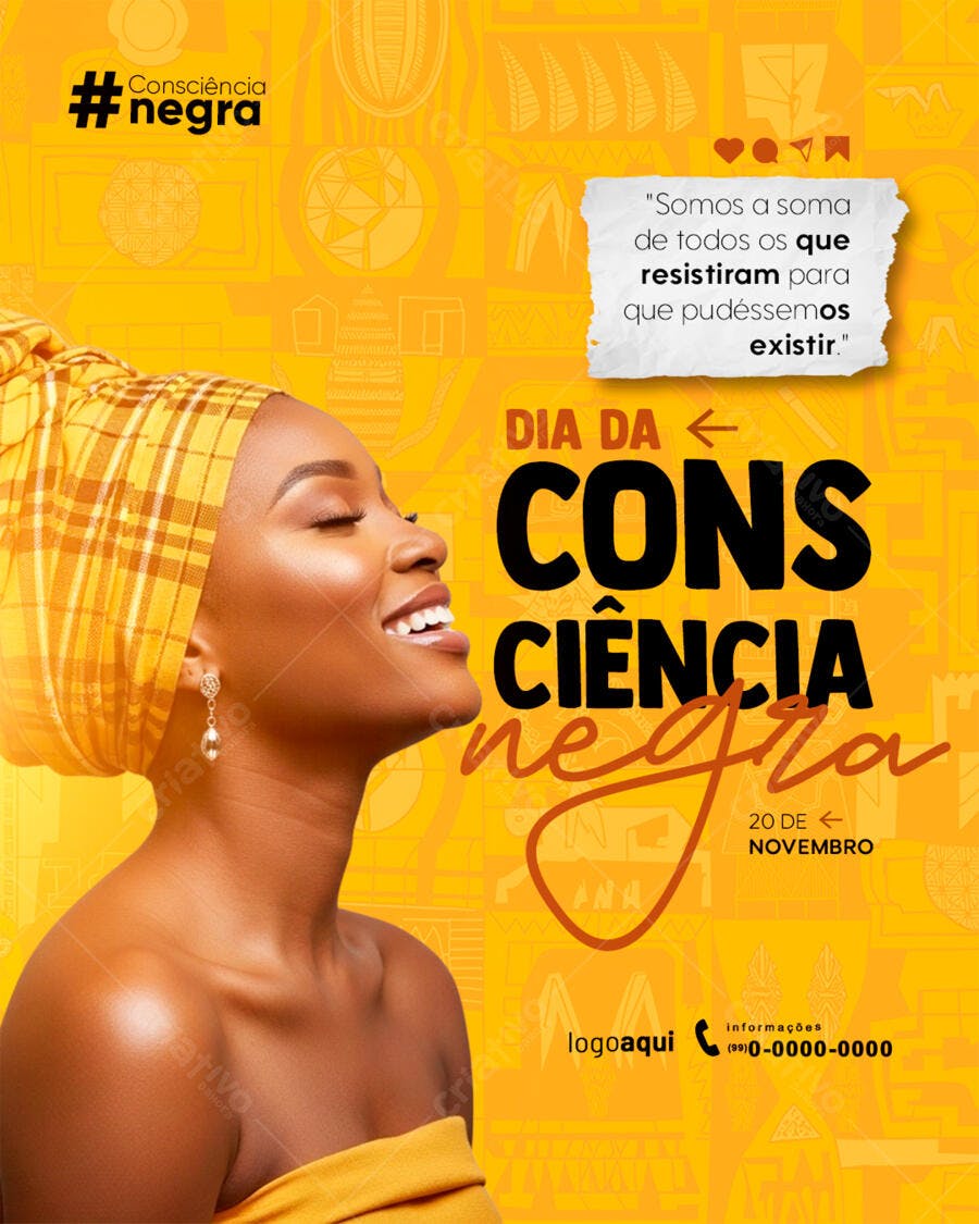 Flyer para Dia da Consciência Negra PSD Editável