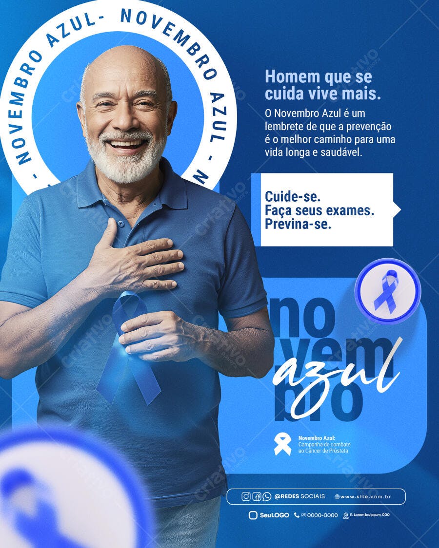 Flyer para Campanha Novembro Azul PSD Editável