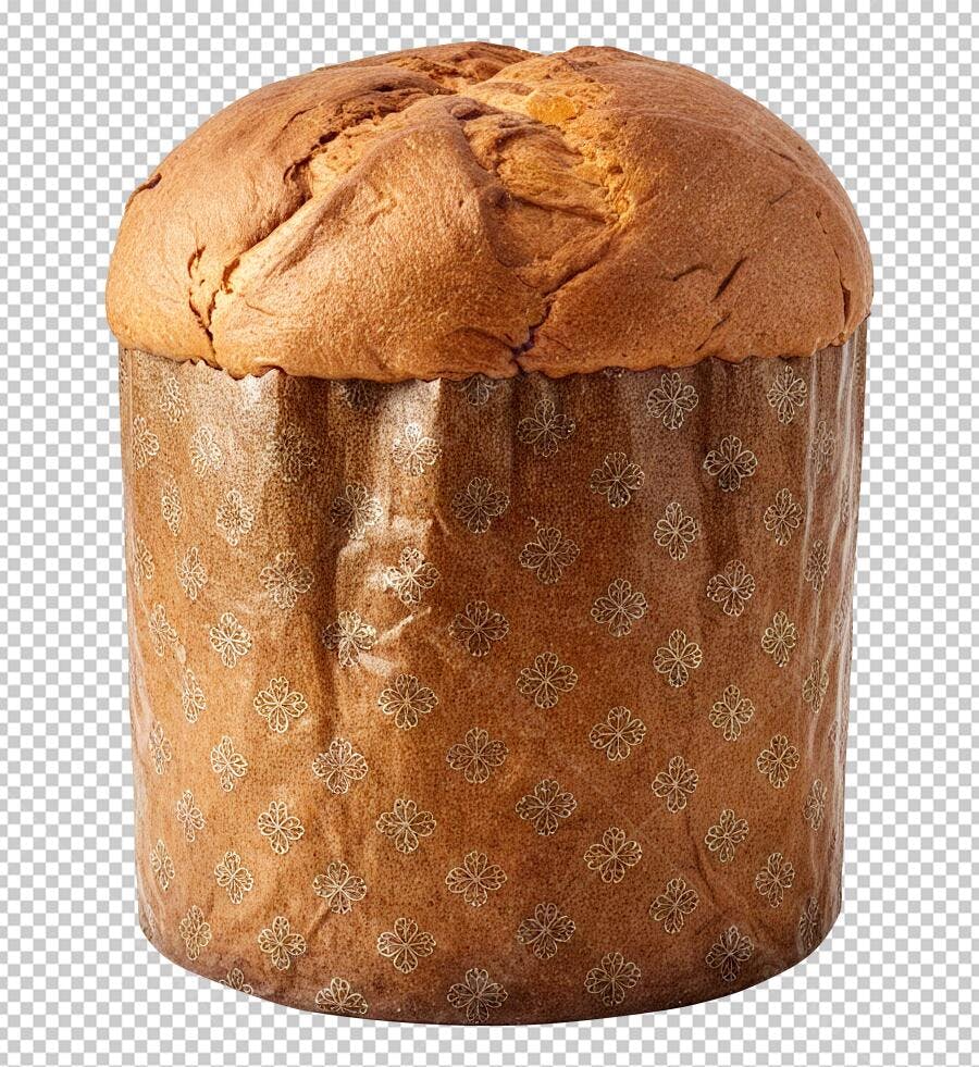 Panetone dourado para Natal e Festas de Fim de Ano PNG com fundo transparente