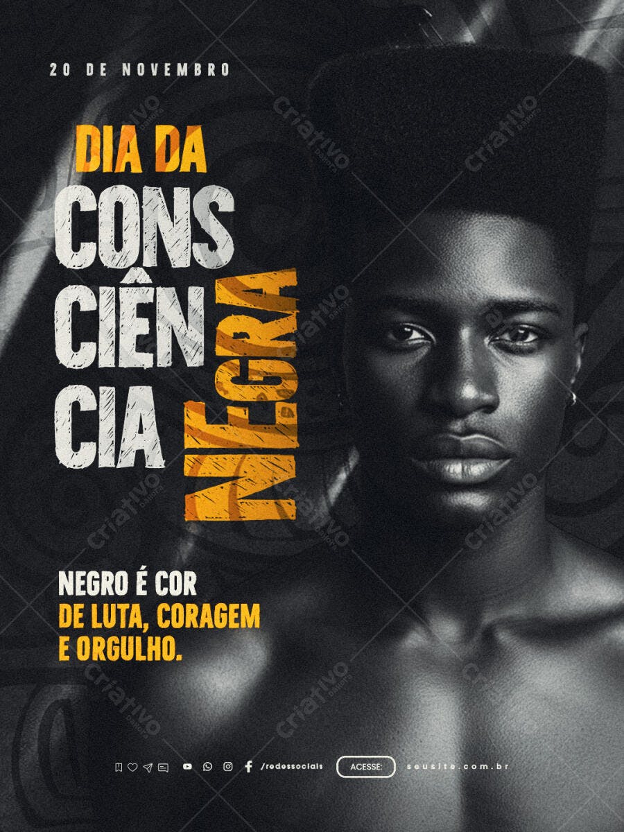 Flyer para Dia da Consciência Negra PSD Editável