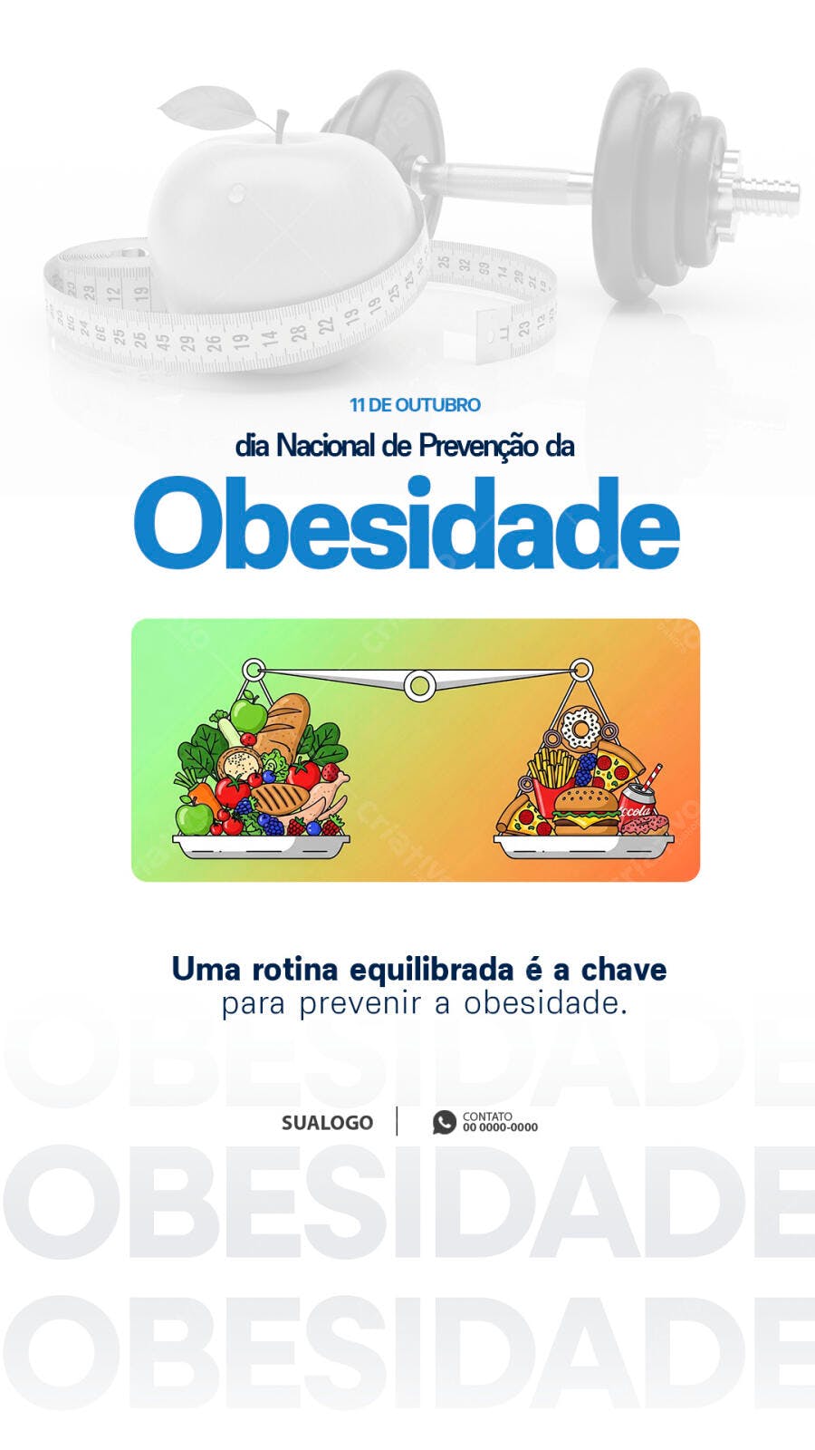 Flyer Dia Nacional Prevenção Obesidade PSD Editável