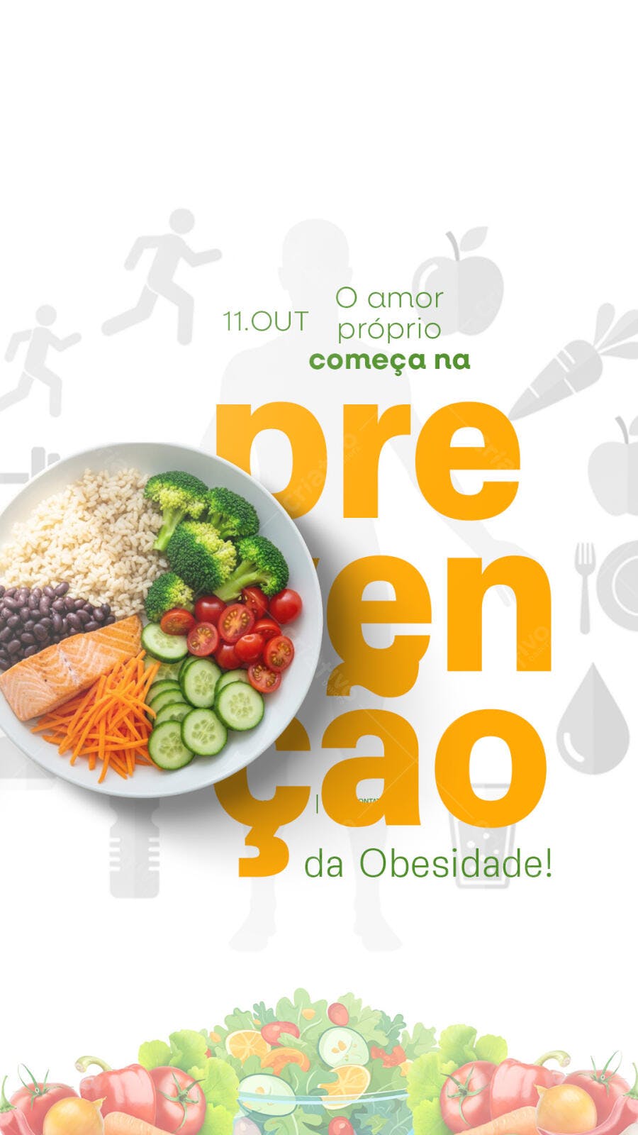 Flyer para Prevenção da Obesidade PSD Editável