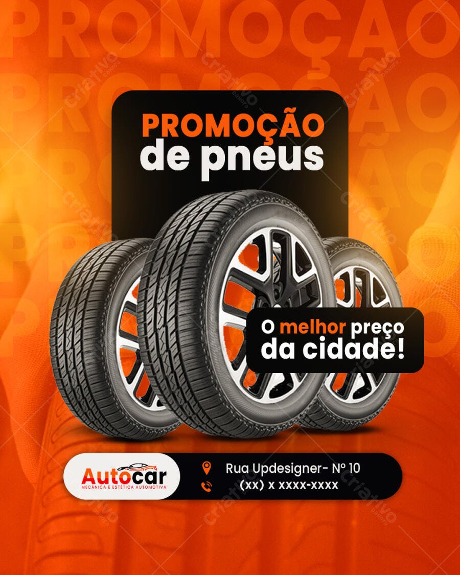 Flyer para Promoção de Pneus PSD Editável