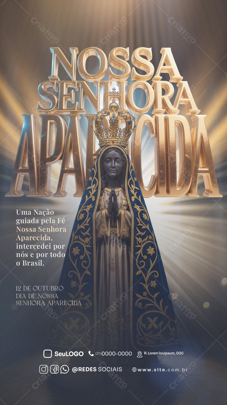 Flyer Dia de Nossa Senhora Aparecida PSD Editável