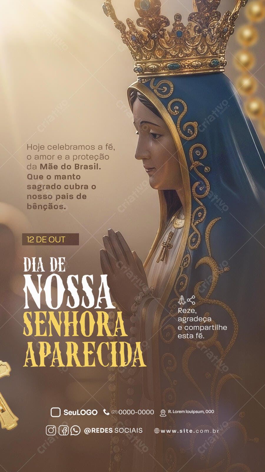 Flyer Dia de Nossa Senhora Aparecida PSD Editável