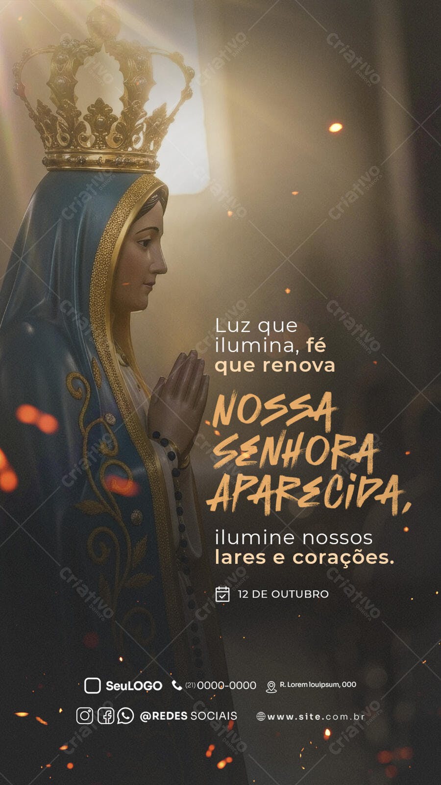 Flyer Nossa Senhora Aparecida 12 de Outubro PSD Editável