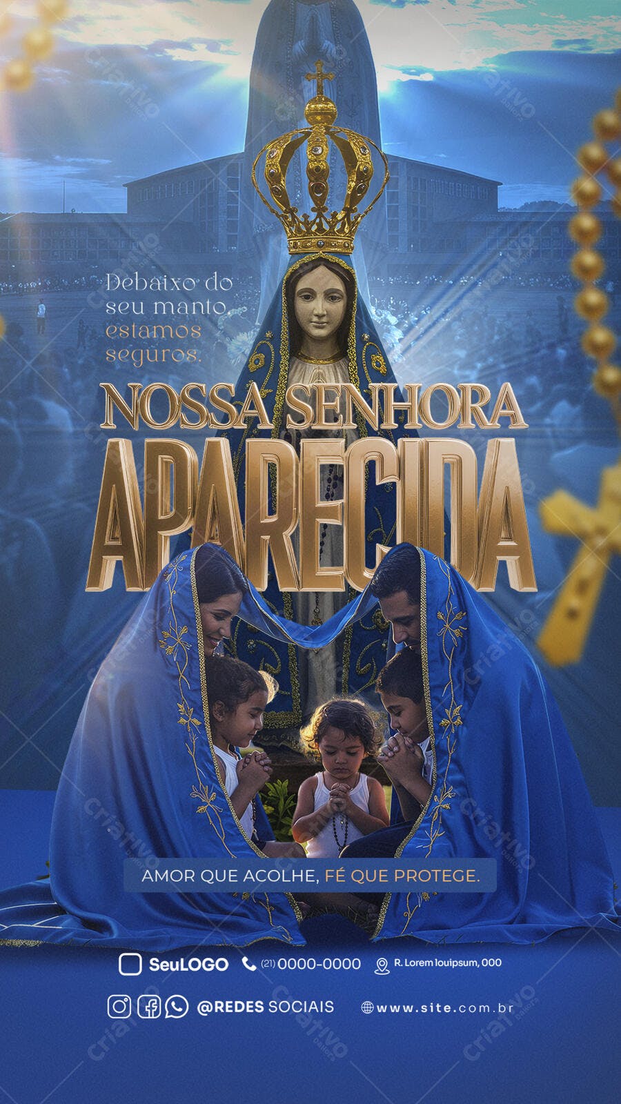 Flyer Dia de Nossa Senhora Aparecida PSD Editável
