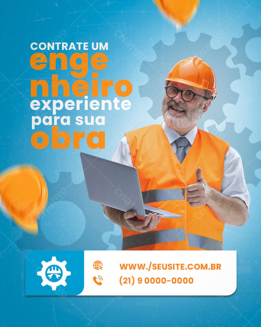 Flyer para Engenheiro Civil Experiente PSD Editável