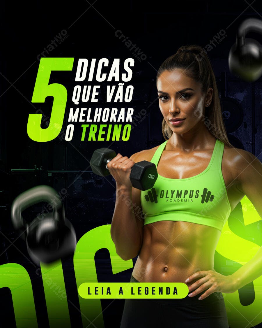 Flyer Fitness 5 Dicas Que Vão Melhorar o Treino PSD Editável