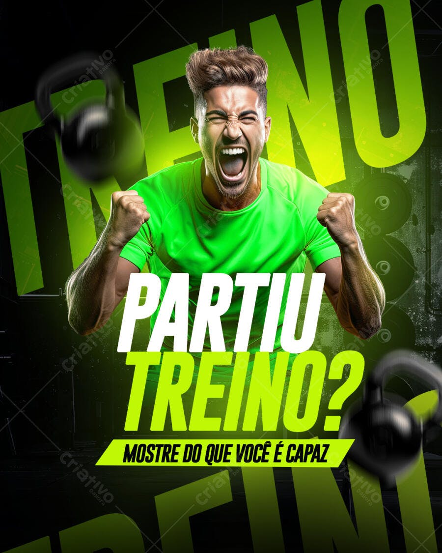 Flyer digital de Treino e Academia PSD Editável