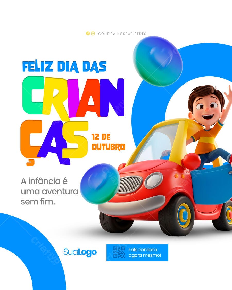 Flyer para Dia das Crianças 12 de Outubro PSD Editável