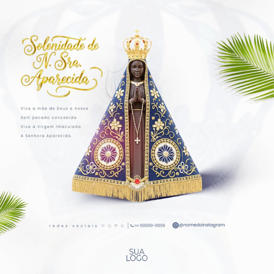 Flyer Solenidade de N. Sra. Aparecida PSD Editável