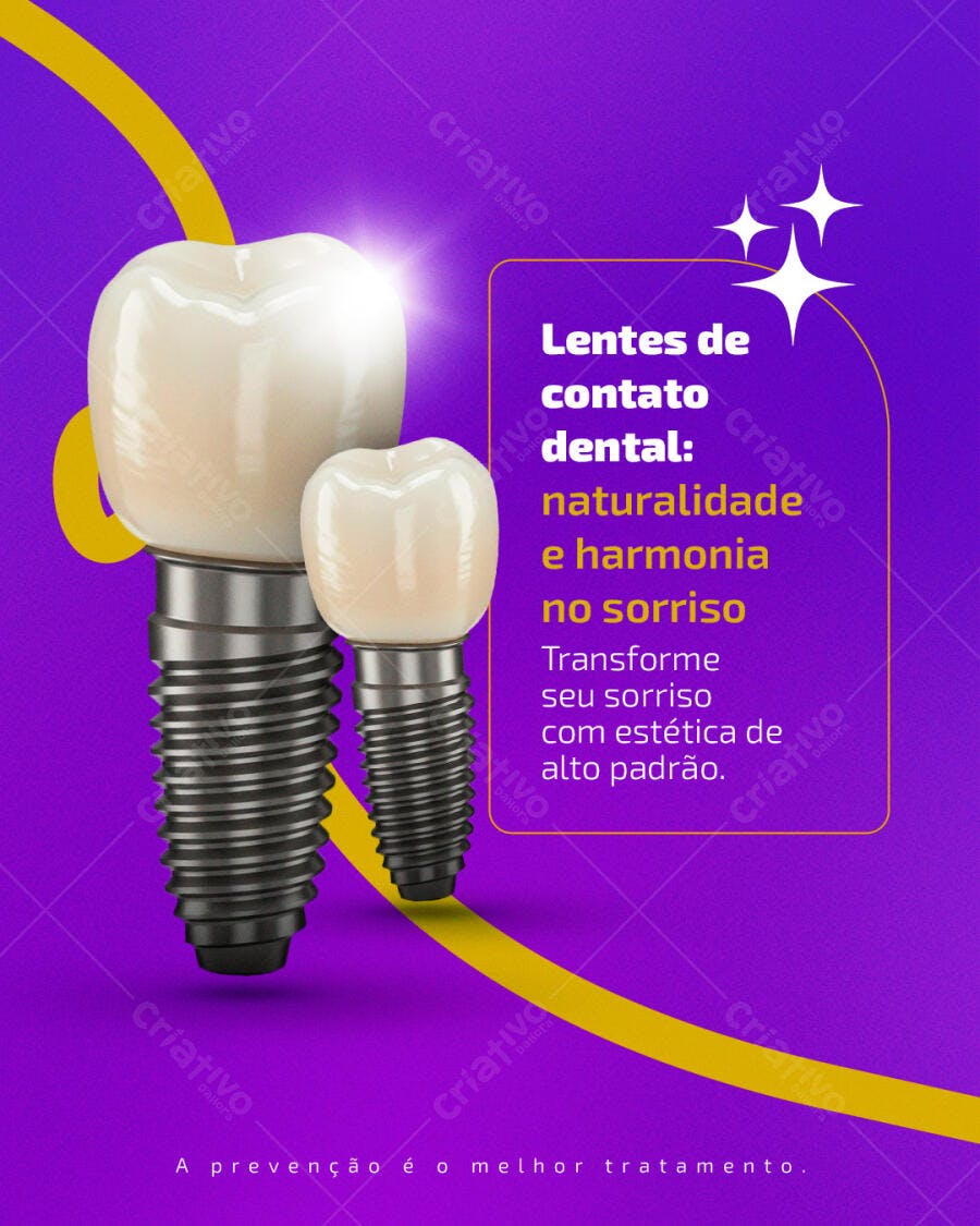 Flyer para Lentes de Contato Dental e Implantes Psd Editável