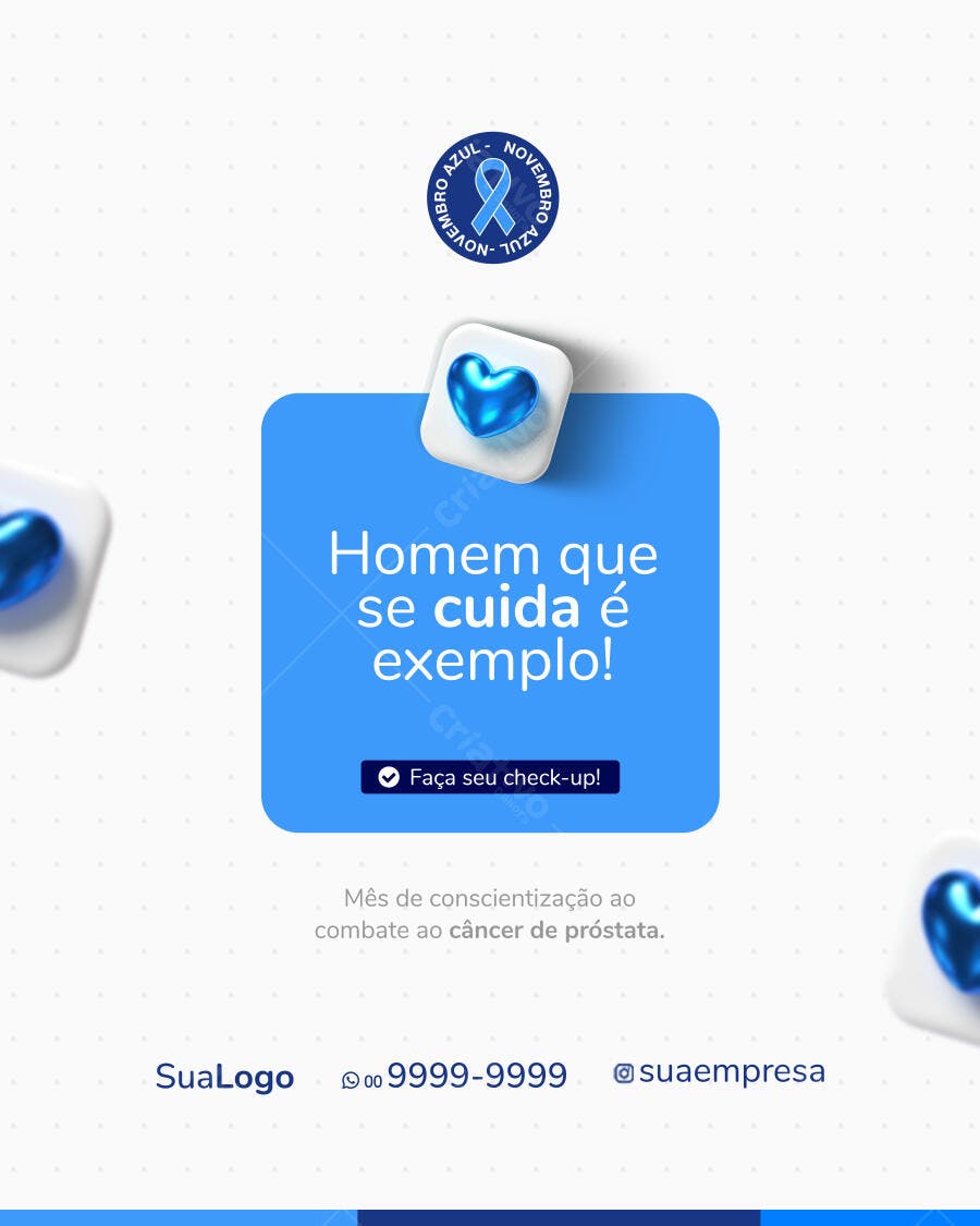 Post para Novembro Azul PSD Editável