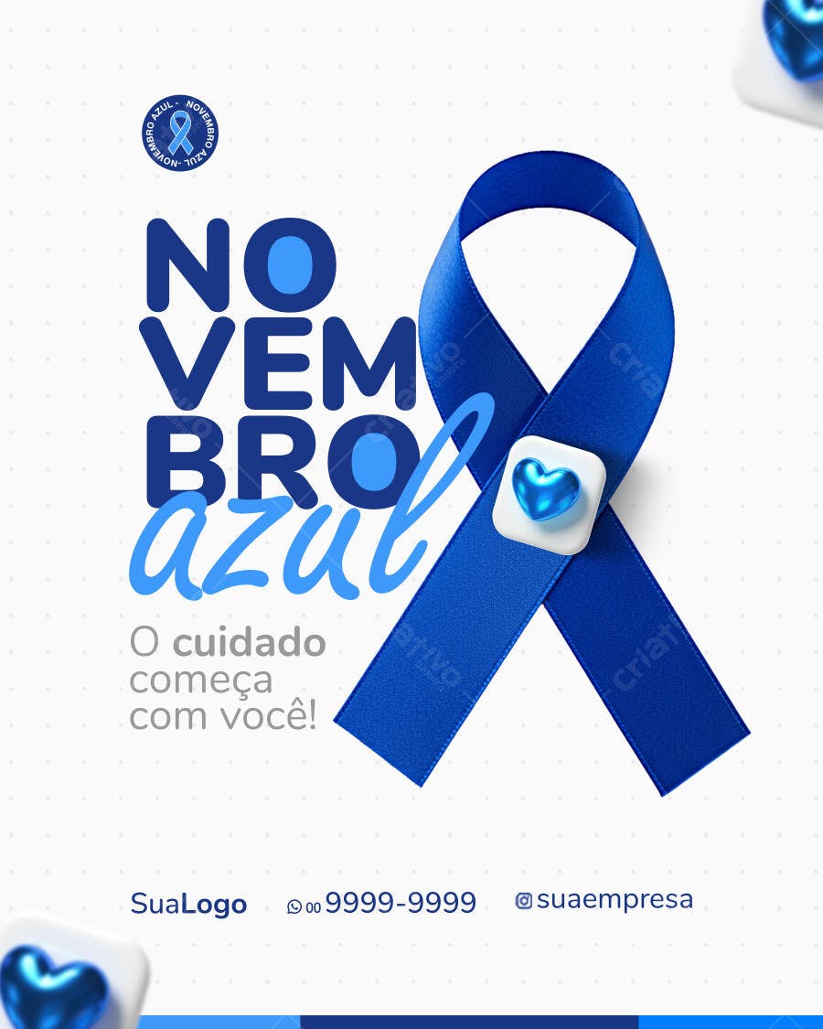 Post Redes Sociais para NOVEMBRO AZUL PSD Editável
