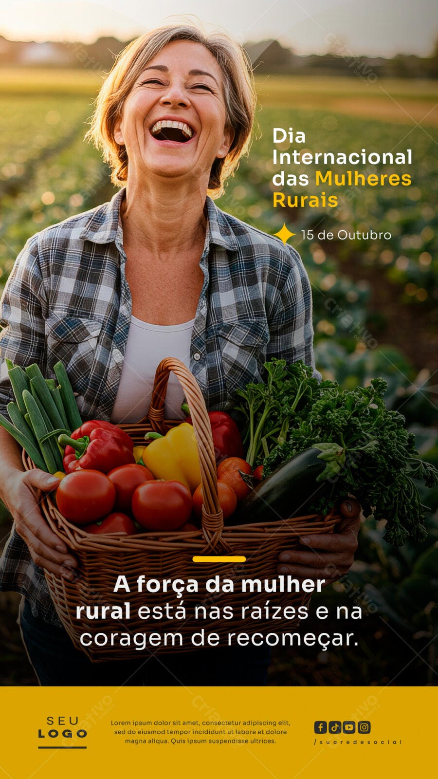 Flyer Social para Dia Internacional das Mulheres Rurais PSD Editável