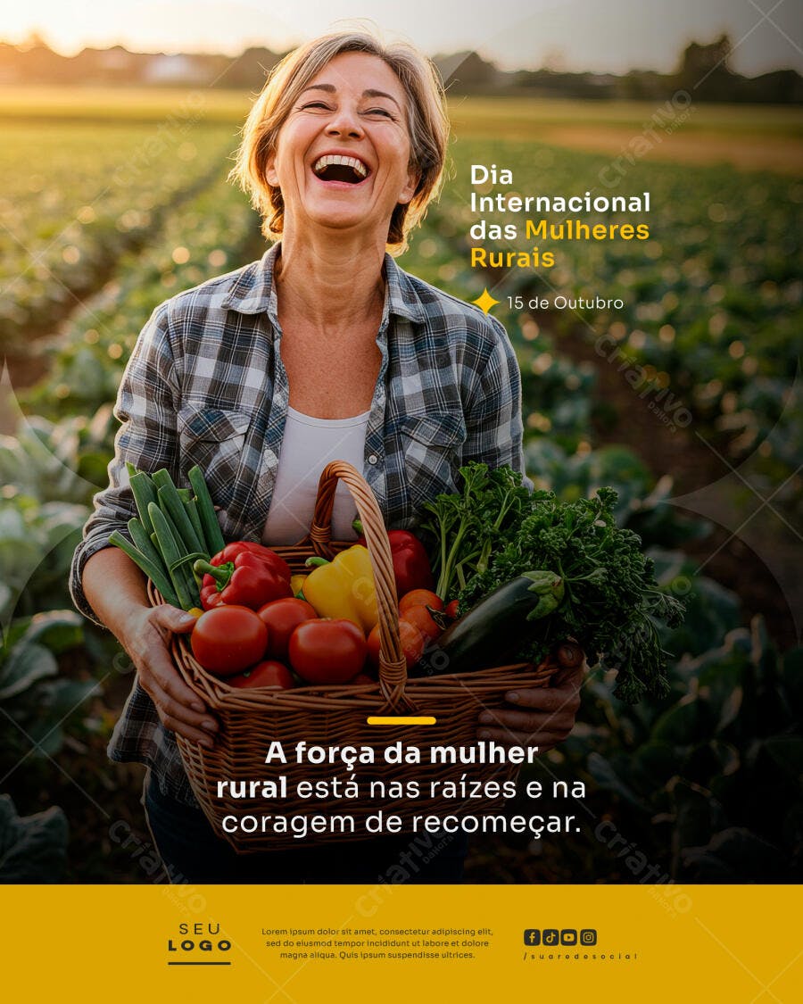 Flyer Dia Internacional das Mulheres Rurais PSD Editável