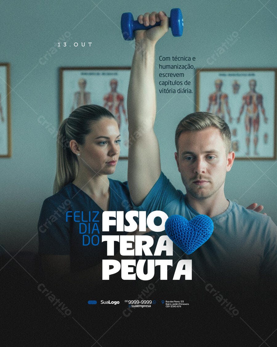 Flyer para o Dia do Fisioterapeuta PSD Editável