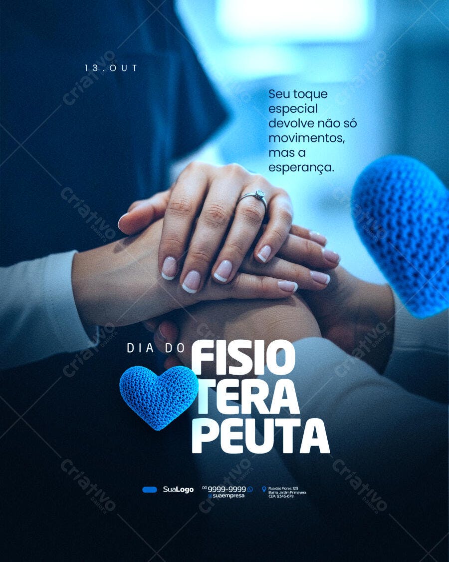 Flyer para Dia do Fisioterapeuta 13 Outubro PSD Editável