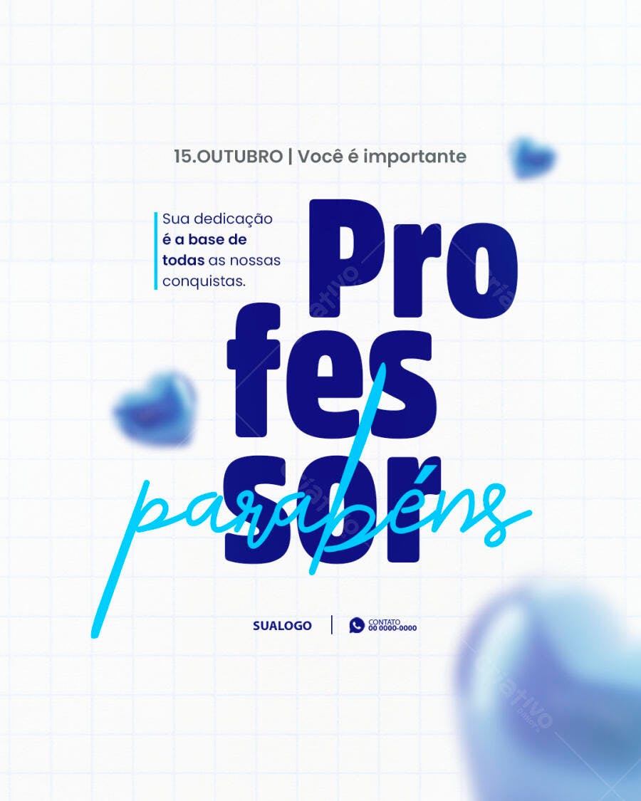Flyer para Dia do Professor Homenagem PSD Editável
