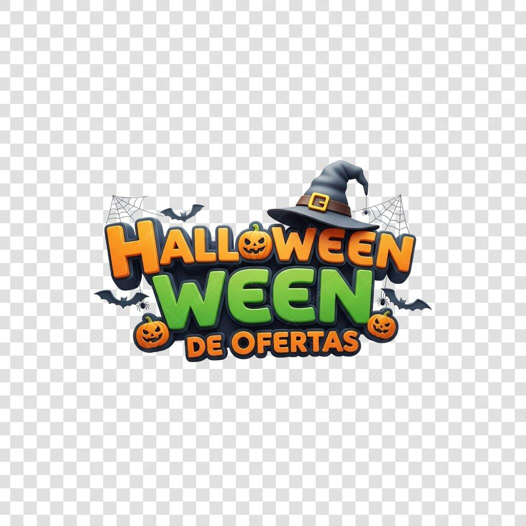 Post Social Media Halloween Ofertas Laranja Verde Abóboras PNG com fundo transparente