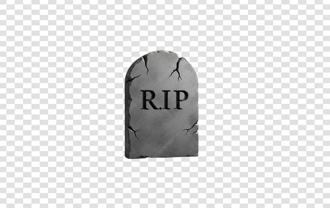 Icone Lápide R.I.P. Halloween Cinza para Design PNG com fundo transparente