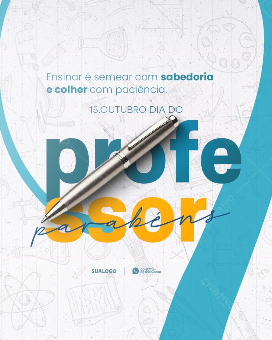 Flyer para Dia do Professor Parabéns Psd Editável