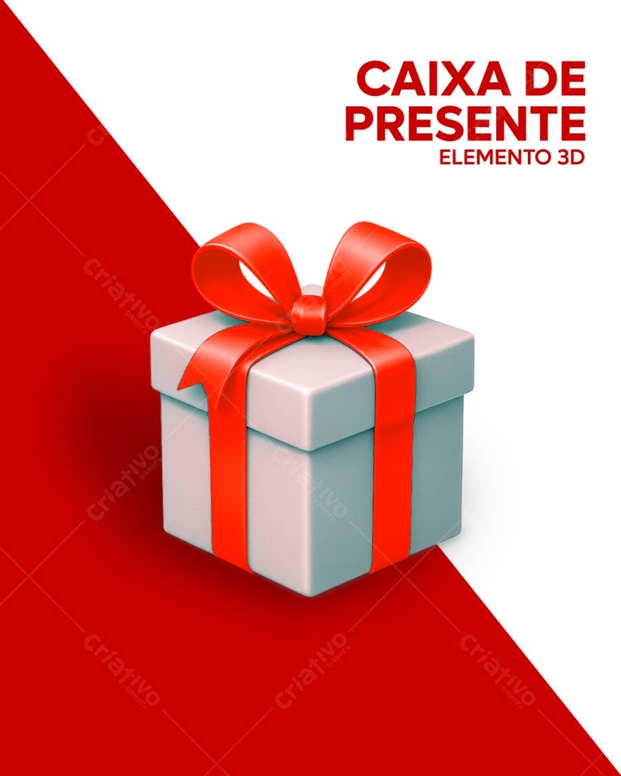 Elemento 3D Caixa de Presente para Ofertas Especiais e Celebrações PSD Editável