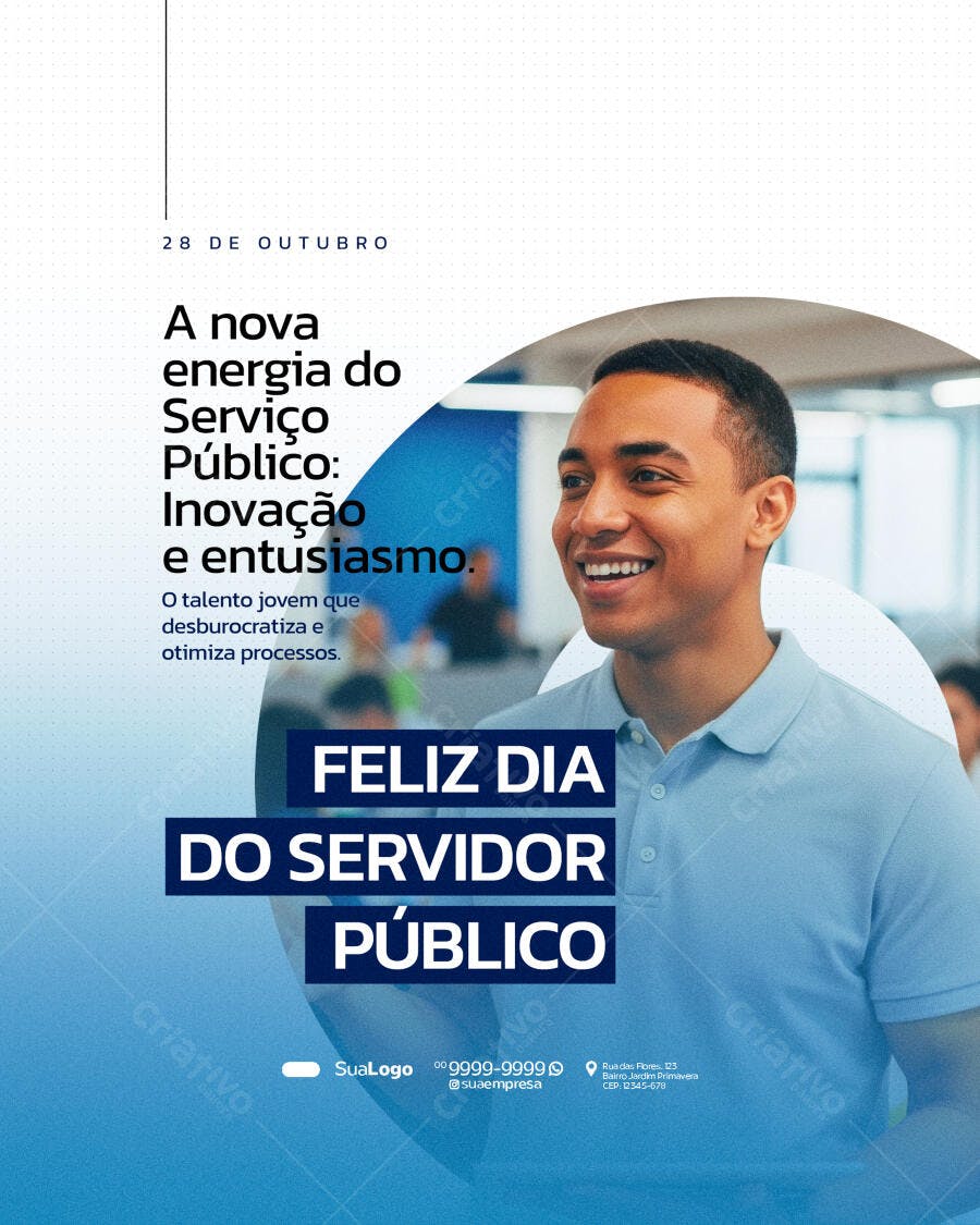 Flyer Dia do Servidor Público 28 Outubro PSD Editável