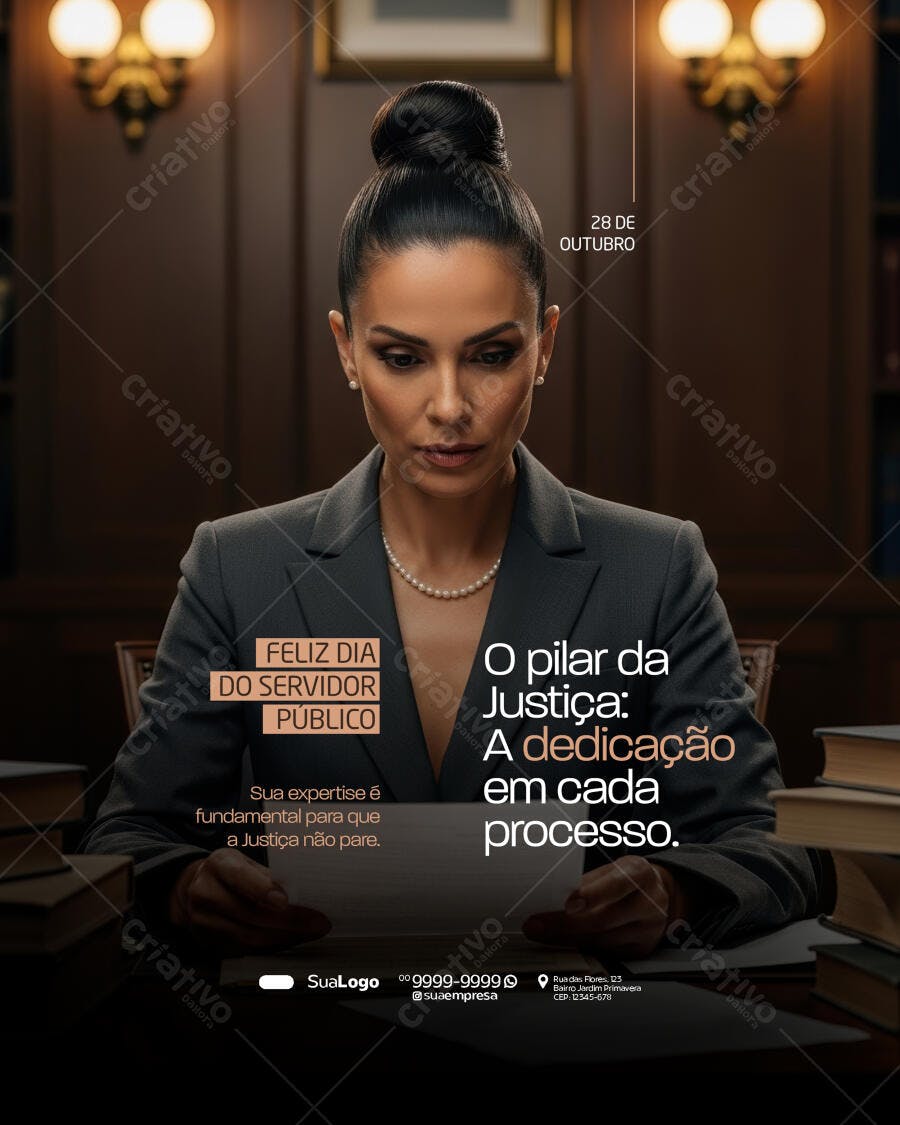 Post Redes Sociais Dia do Servidor Público Psd Editável