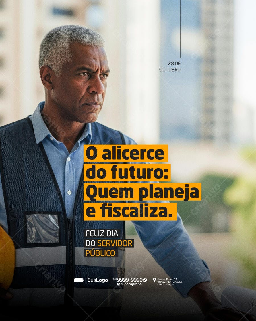 Flyer Dia do Servidor Público 28 de Outubro PSD Editável