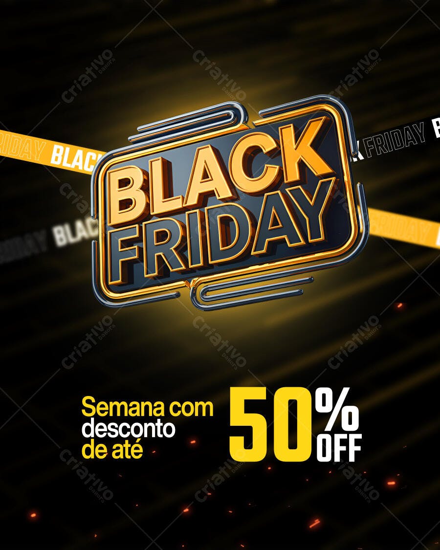 Flyer Black Friday 50% Off PSD Editável