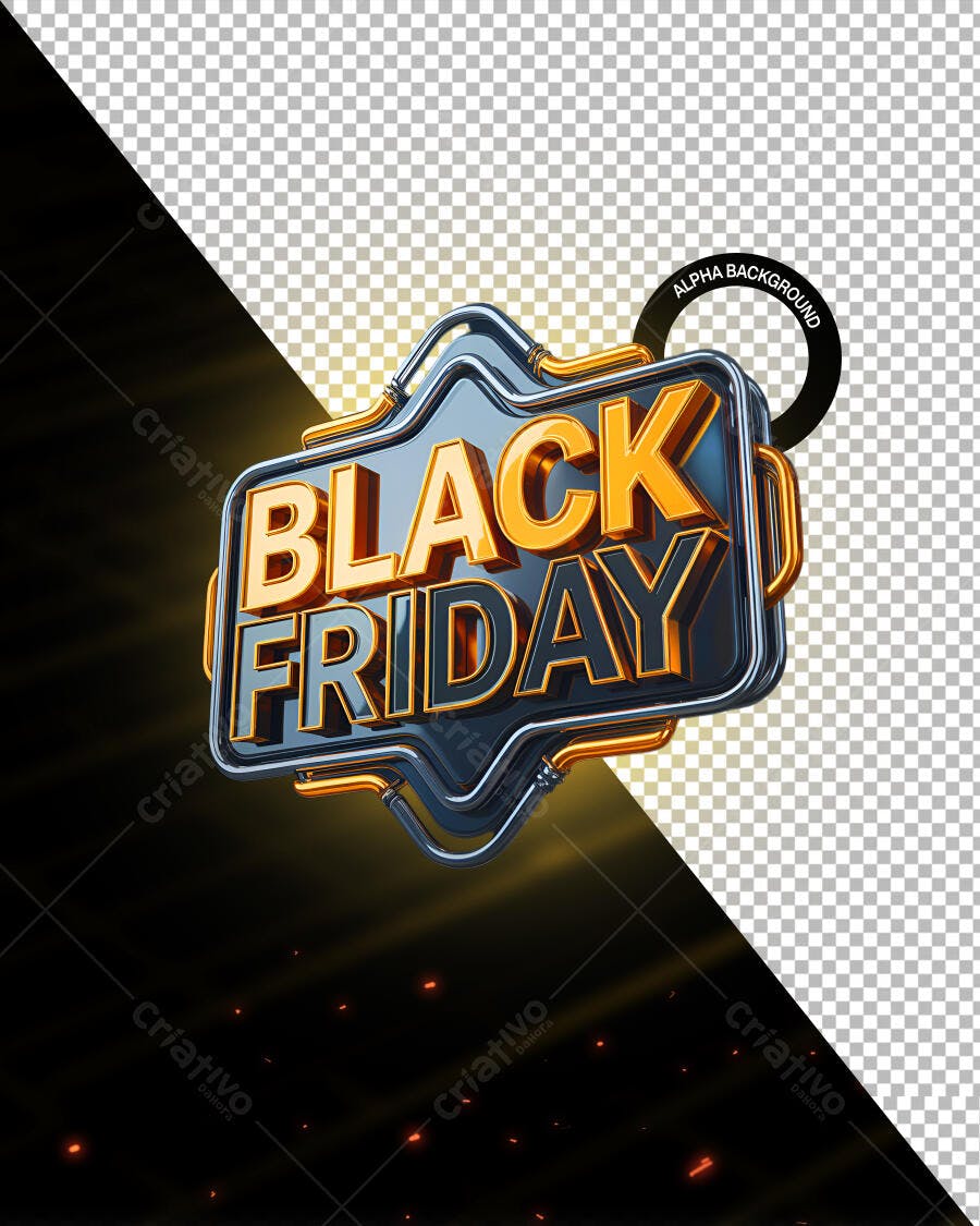 Elemento 3D para Black Friday PSD Editável