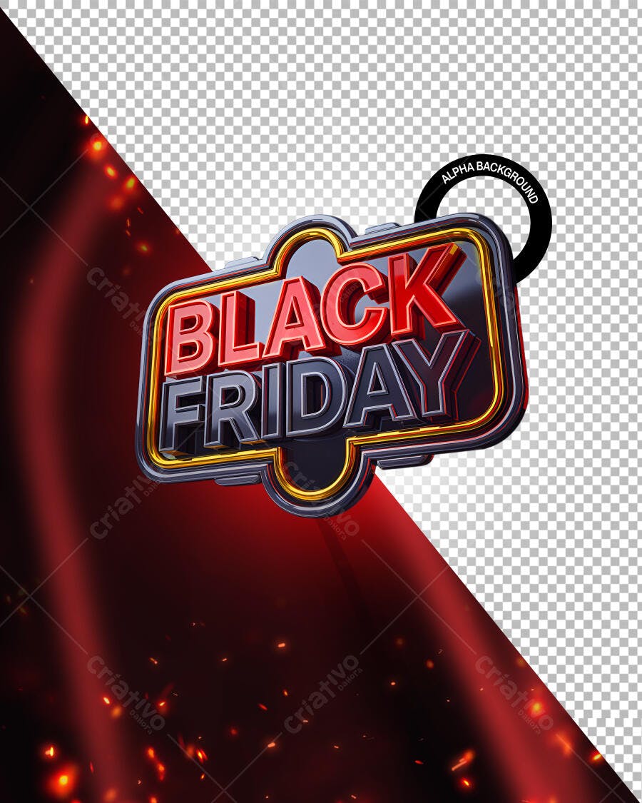 Gráfico 3D para Black Friday PSD Editável