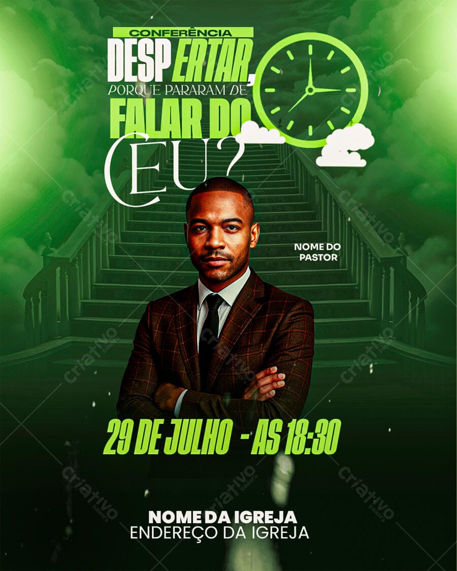 Flyer Conferência Despertar Porque Pararam de Falar do Eu Psd Editável