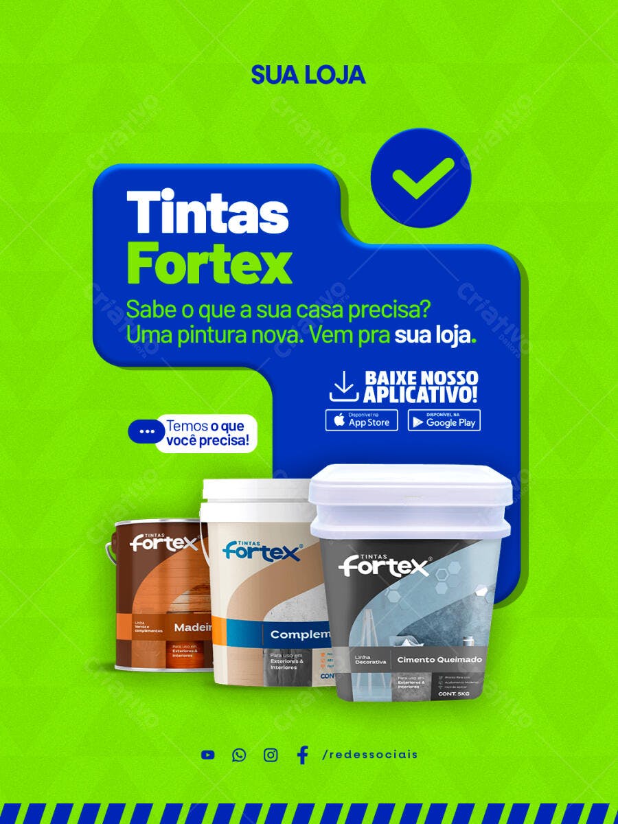 Flyer Promoção Tintas Fortex para Sua Loja PSD Editável