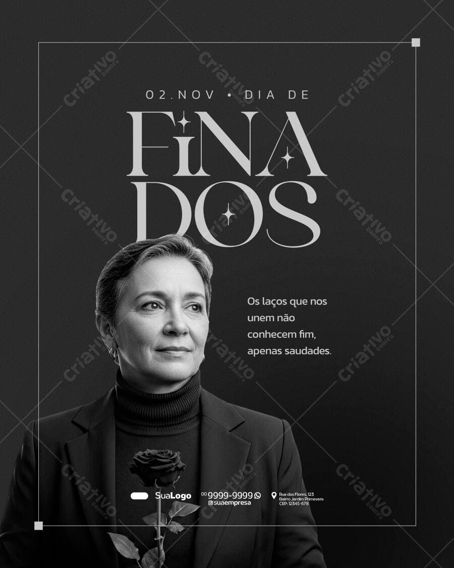 Flyer Dia de Finados Homenagem a Entes Queridos PSD Editável