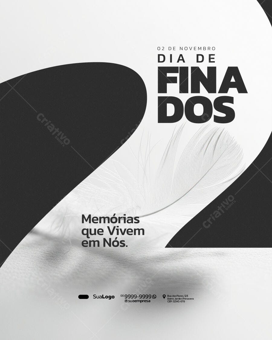 Flyer Dia de Finados Memórias que Vivem em Nós PSD Editável
