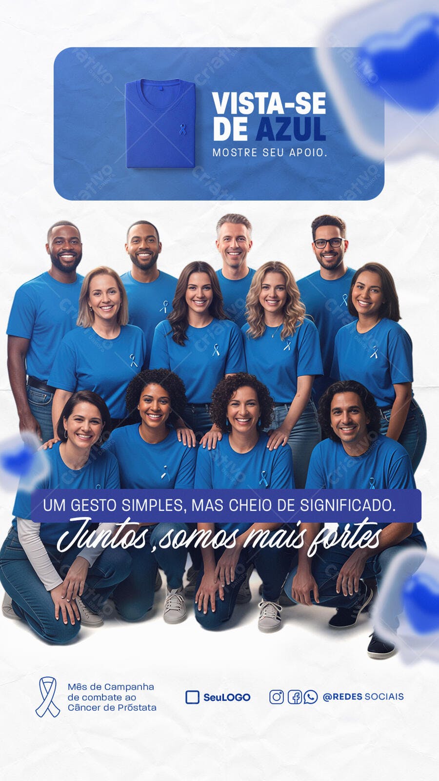 Flyer Digital para Novembro Azul Conscientização PSD Editável